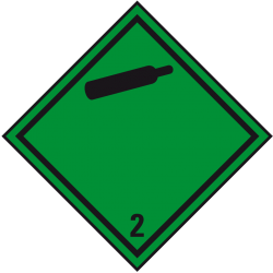 Flammable, compressed gases - Dangerous goods label Class 2.2 / 250 x 250 mm