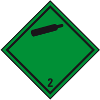 Flammable, compressed gases - Dangerous goods label Class 2.2 / 250 x 250 mm