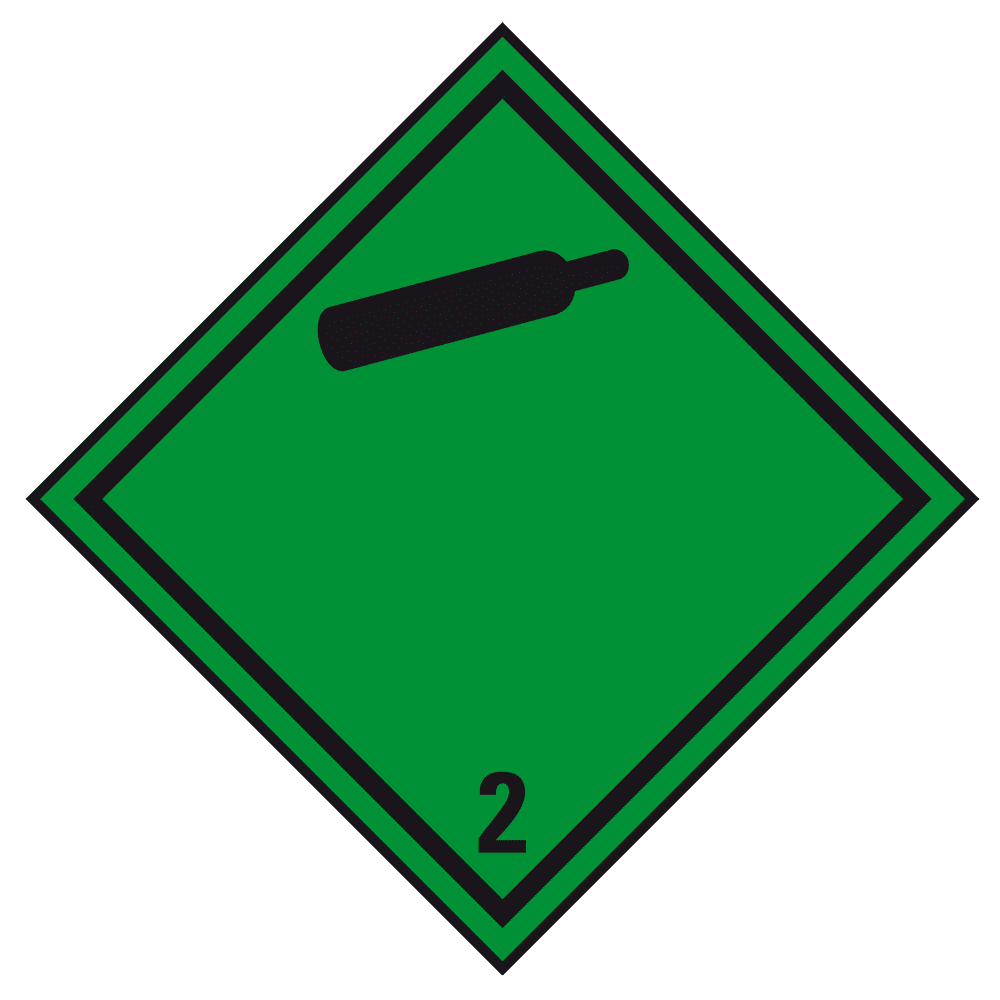 Flammable, compressed gases - Dangerous goods label Class 2.2 / 250 x 250 mm