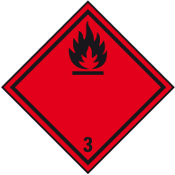 Flammable gases - Dangerous goods label Class 2.1 / 250 x 250 mm