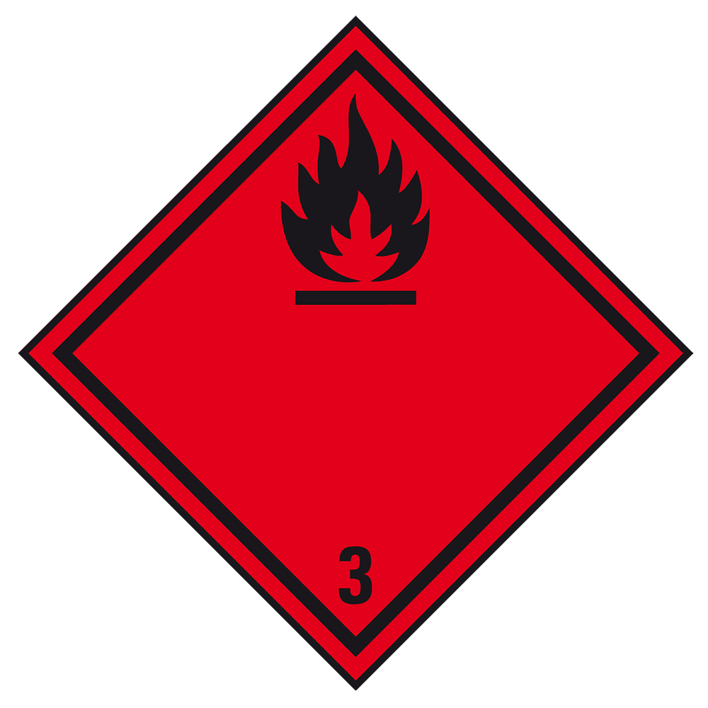 Horľavé plyny - Štítek nebezpečného tovaru Trida 2.1 / 250 x 250 mm