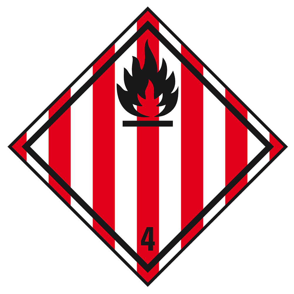 Horľavé pevné Látky - Štítek nebezpečného tovaru Trida 1 / 250 x 250 mm