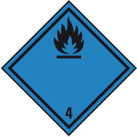 Flammable solids - Dangerous goods label Class 4.3 / 250 x 250 mm