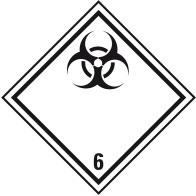 Risk of infection - Dangerous goods label Class 6.2 / 250 x 250 mm