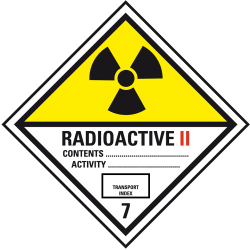 Radioactive substances Class 7B - Dangerous goods label Class 7 / 250 x 250 mm