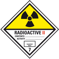 Radioactive substances Class 7B - Dangerous goods label Class 7 / 250 x 250 mm