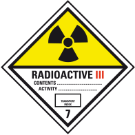 Radioactive substances Class 7C - Dangerous goods label Class 7 / 250 x 250 mm