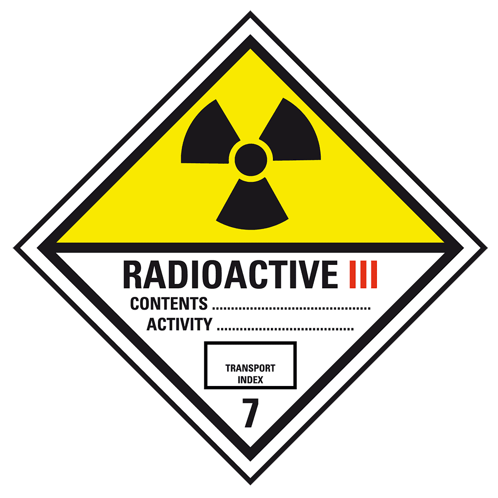 Rádioaktívne látky triedy 7C - Štítek nebezpečného tovaru Trida 7 / 250 x 250 mm