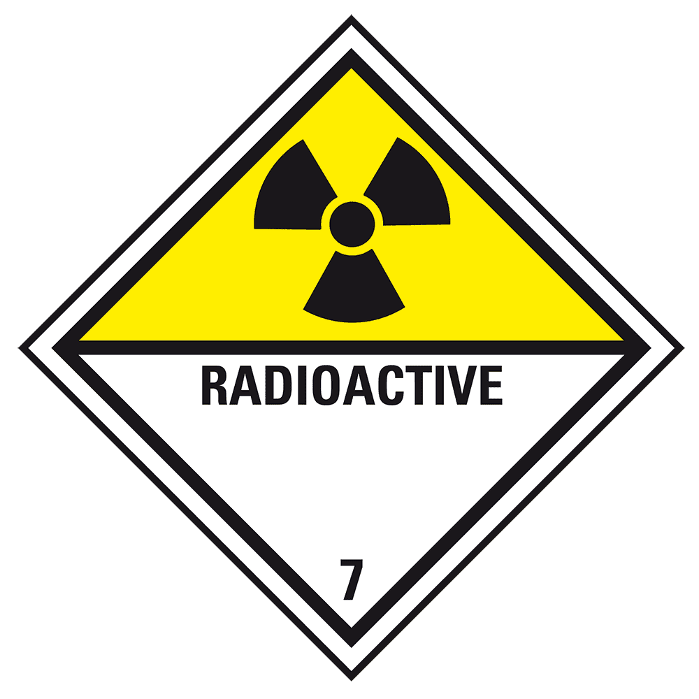 Rádioaktívne látky triedy 7D - Štítek nebezpečného tovaru Trida 7 / 250 x 250 mm
