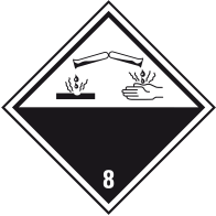 Corrosive substances - Dangerous goods label Class 8 / 250 x 250 mm