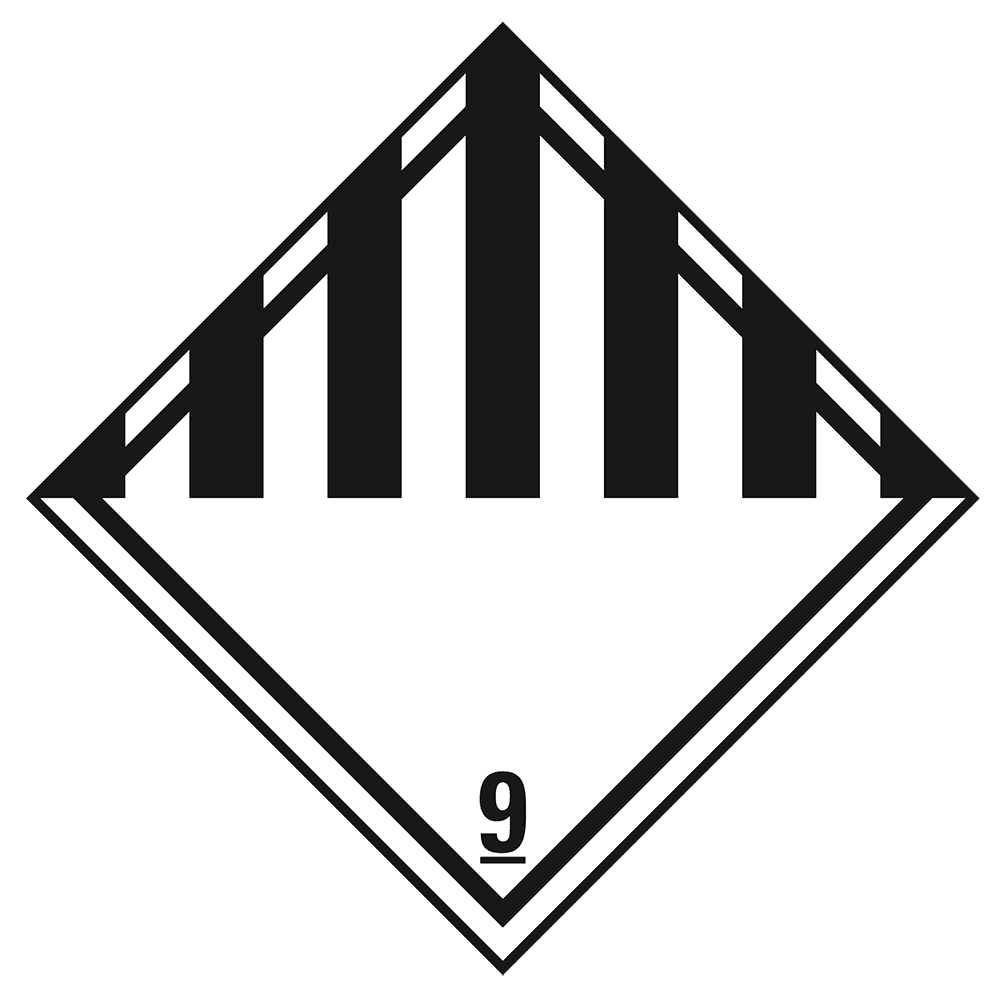 Rôzne materiály - Štítek nebezpečného tovaru Trida 9 / 250 x 250 mm