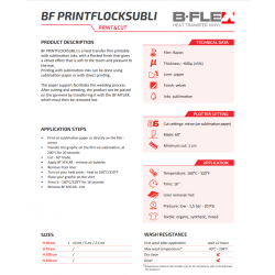 BFPRINTFLOCKSU Biela sublimačná tlačová flock nažehľovacia fólia / B-flex