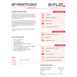 BFPRINTFLOCK Weißes Druckflock-Wärmeübertragungsvinyl / B-Flex