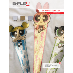 BFPRINTGW Biela Glitter tlačová nažehľovací fólia / B-flex