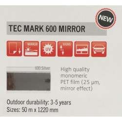600 Strieborná Zrkadlová plotrová fólia lesklá / KEMICA