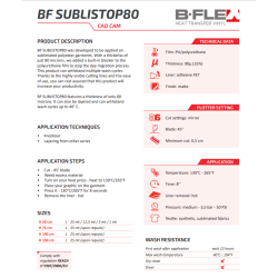 700SU80 Weiße Sublistop flex Bügelfolie / B-flex