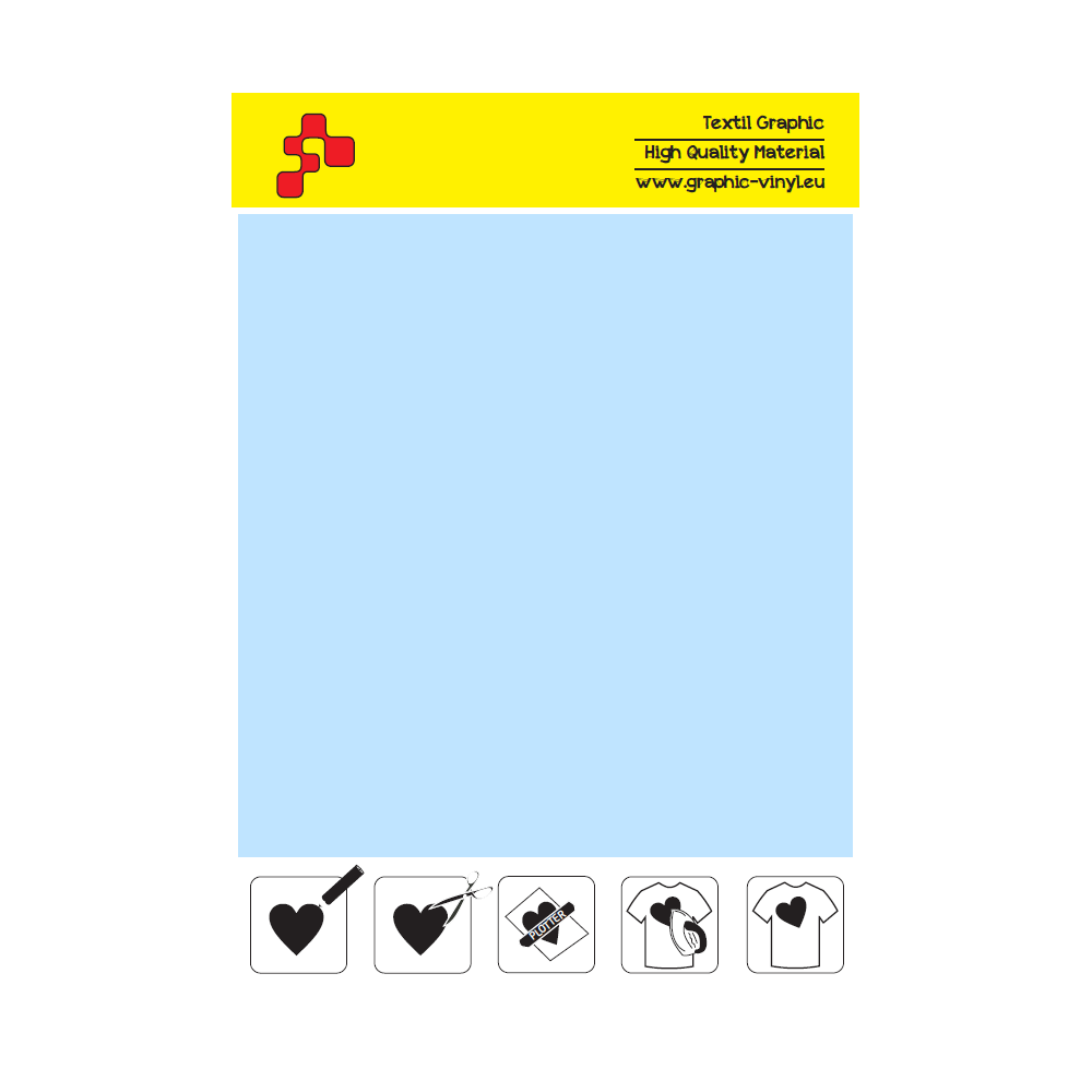 IDP475A Eisblaue (Blattfolie) Flex Bügelfolie / iDigit