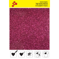 IDP432A Heißes Rosa Pearl Glitter (Blatt) Flex Bügelfolie / iDigit