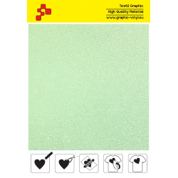 IDP447A Neongrüne Pearl Glitter (Blatt) Flex Bügelfolie / iDigit