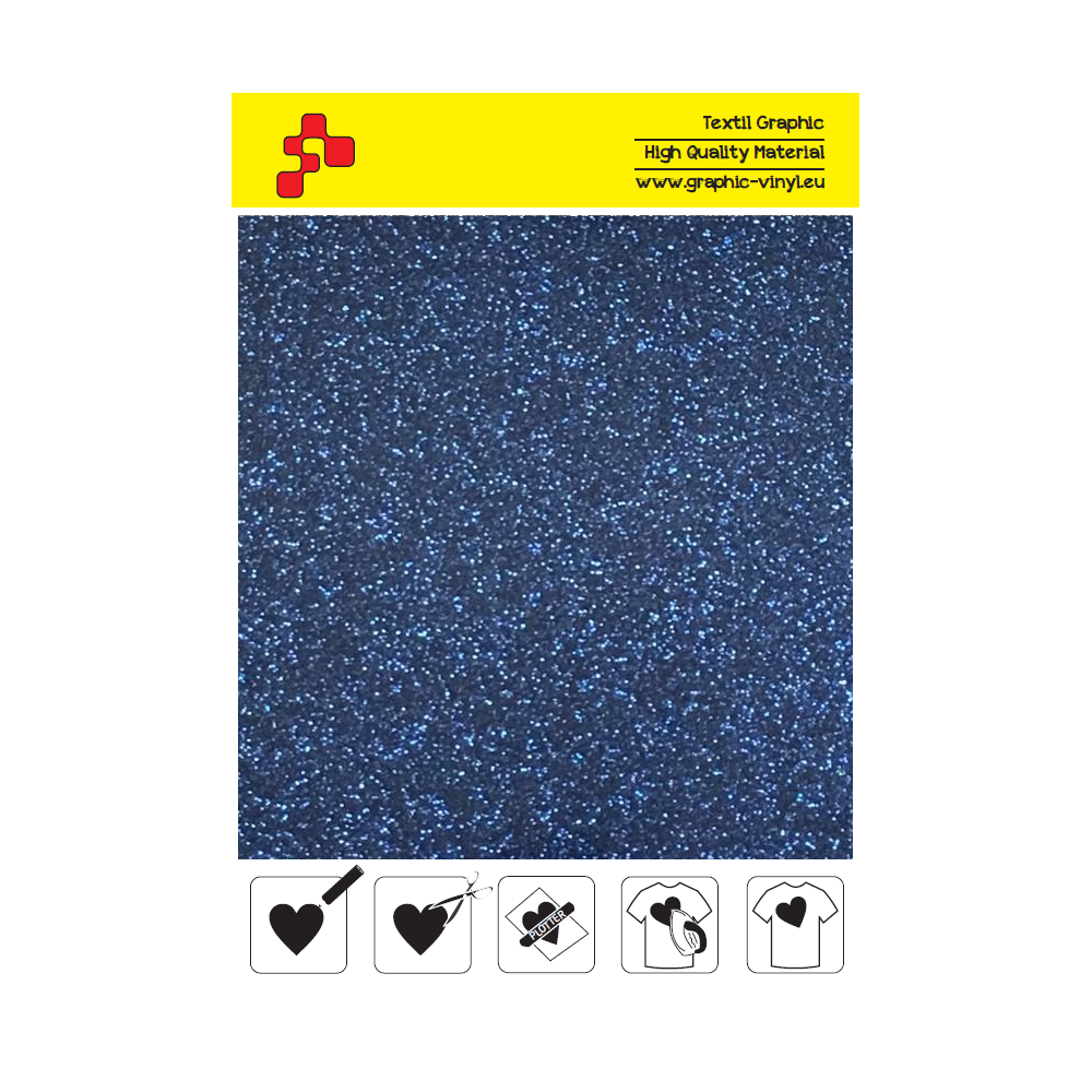 IDP423A Marineblau Pearl Glitter (Blatt) Flex Bügelfolie / iDigit