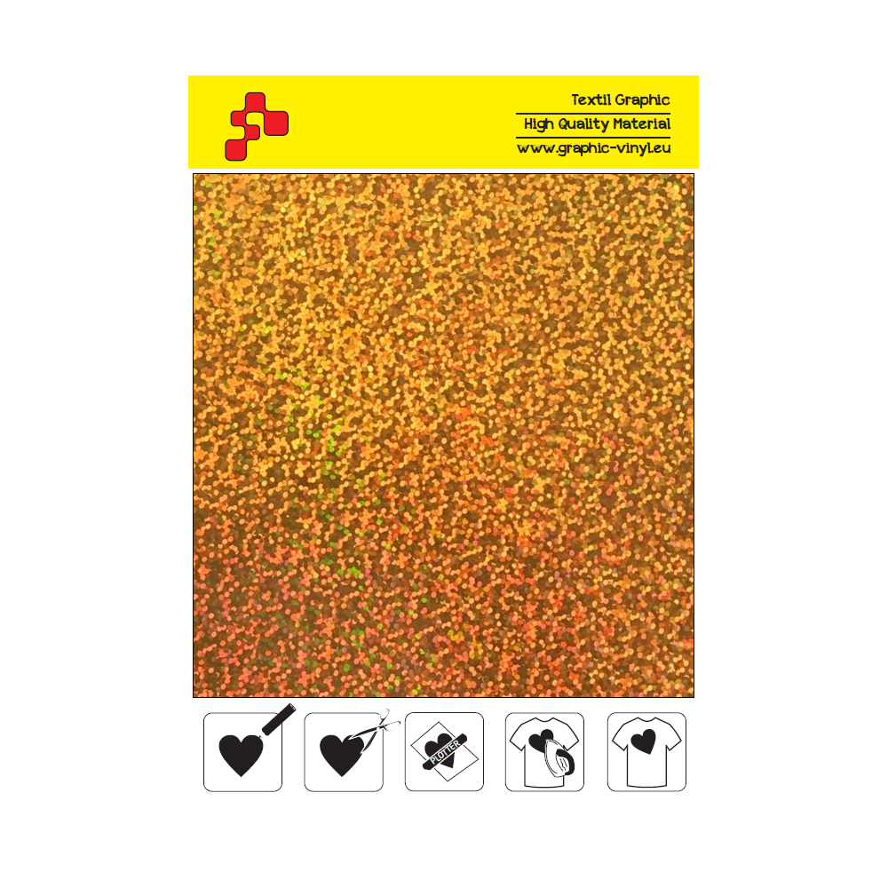 IDL792A Gold Glam (Blatt) Flex Bügelfolie / iDigit