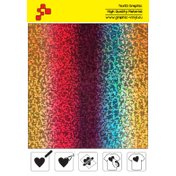 IDL777A Regenbogen Glam (Blatt) Flex Bügelfolie / iDigit