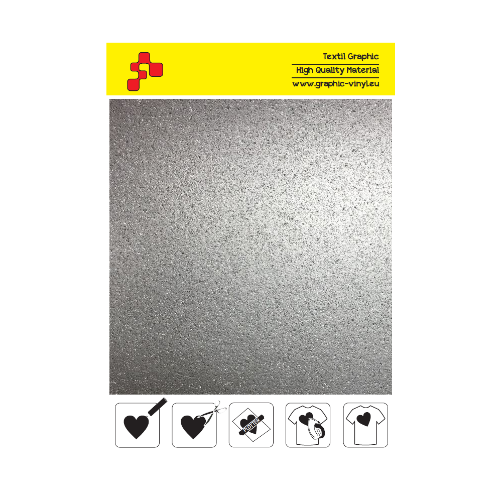 IDG796A Silberne Glitter (Blatt) FlexBügelfolie / iDigit