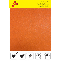 IDG734A Neonorange Glitter (Blatt) Flex Bügelfolie / iDigit
