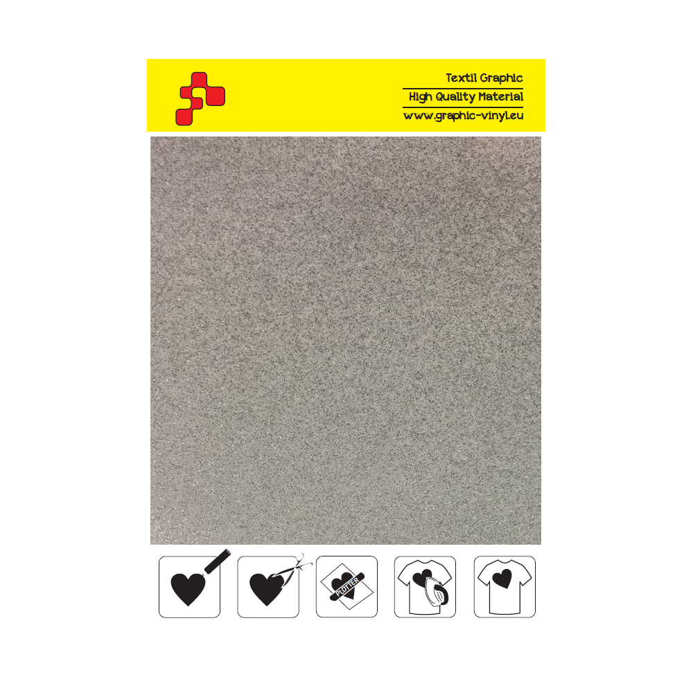 IDP434A Glitzernde Weiße (Blattfolie) Flex Bügelfolie / iDigit