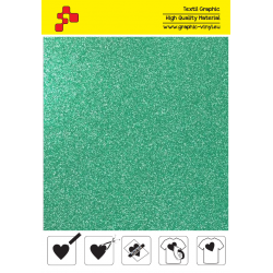 IDP437A Glitzergrüne (Blattfolie) Flex Bügelfolie / iDigit