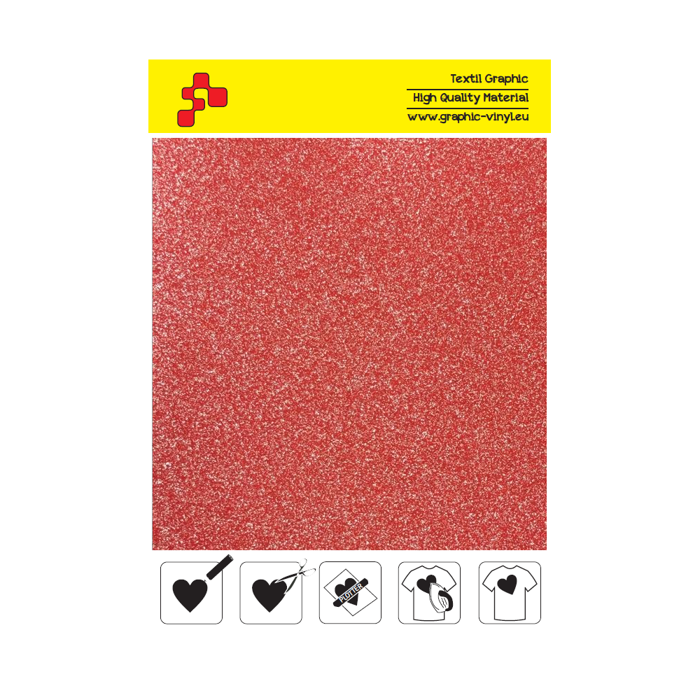 IDP438A Glitzernde Rote (Blattfolie) Flex Bügelfolie / iDigit