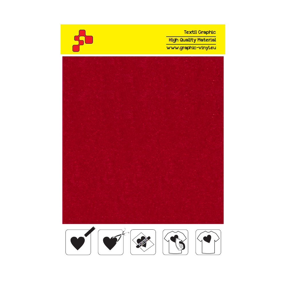 IDVCE05A Rot (Blattfolie) Wildleder Bügelfolie / iDigit