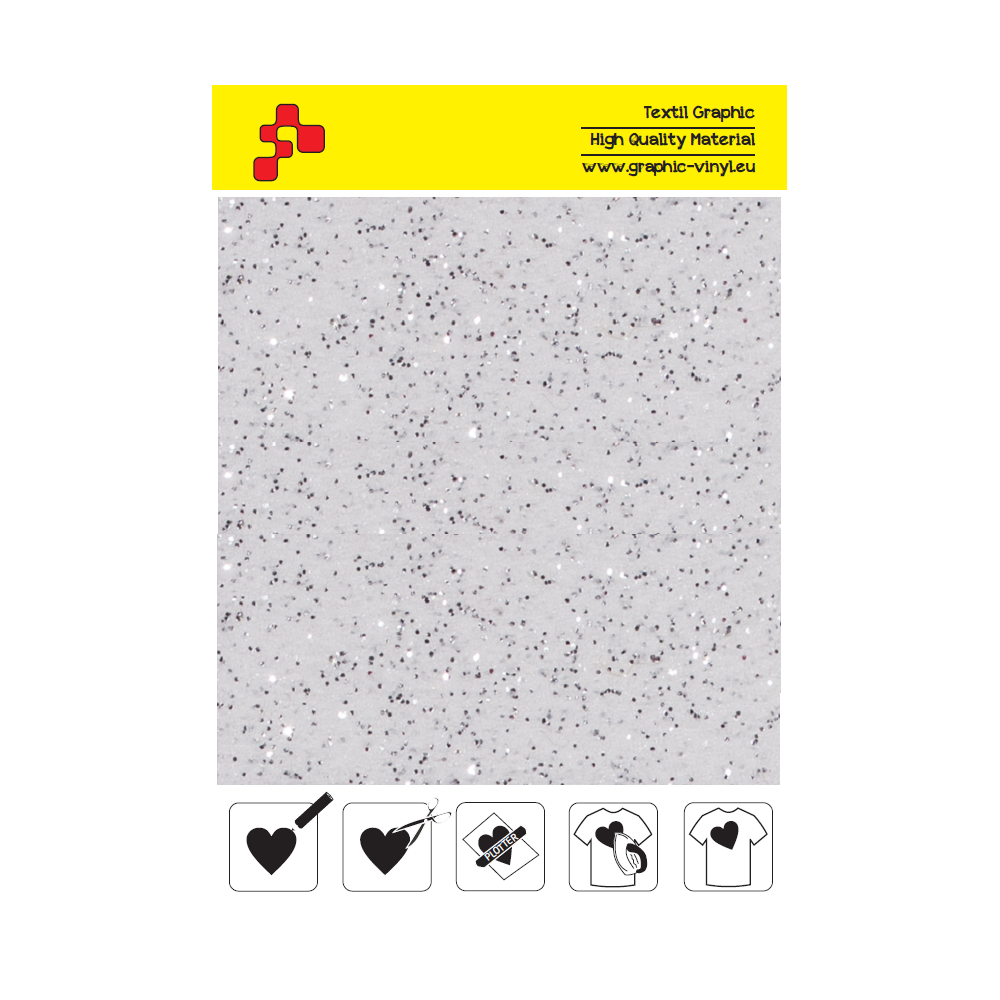 IDD700A White Pearl Glitter (Blattfolie) Flex Bügelfolie / iDigit