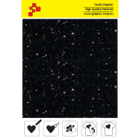 IDD710A Schwarze Pearl Glitter (Blattfolie) Flex Bügelfolie / iDigit