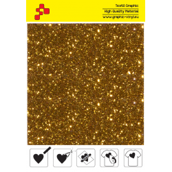 IDD722A Kürbis Gelb Pearl Glitter (Blattfolie) Flex Bügelfolie / iDigit
