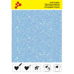IDDFLUO46A Neon blue Pearl Glitter (Arch) thermal transfer film / iDigit