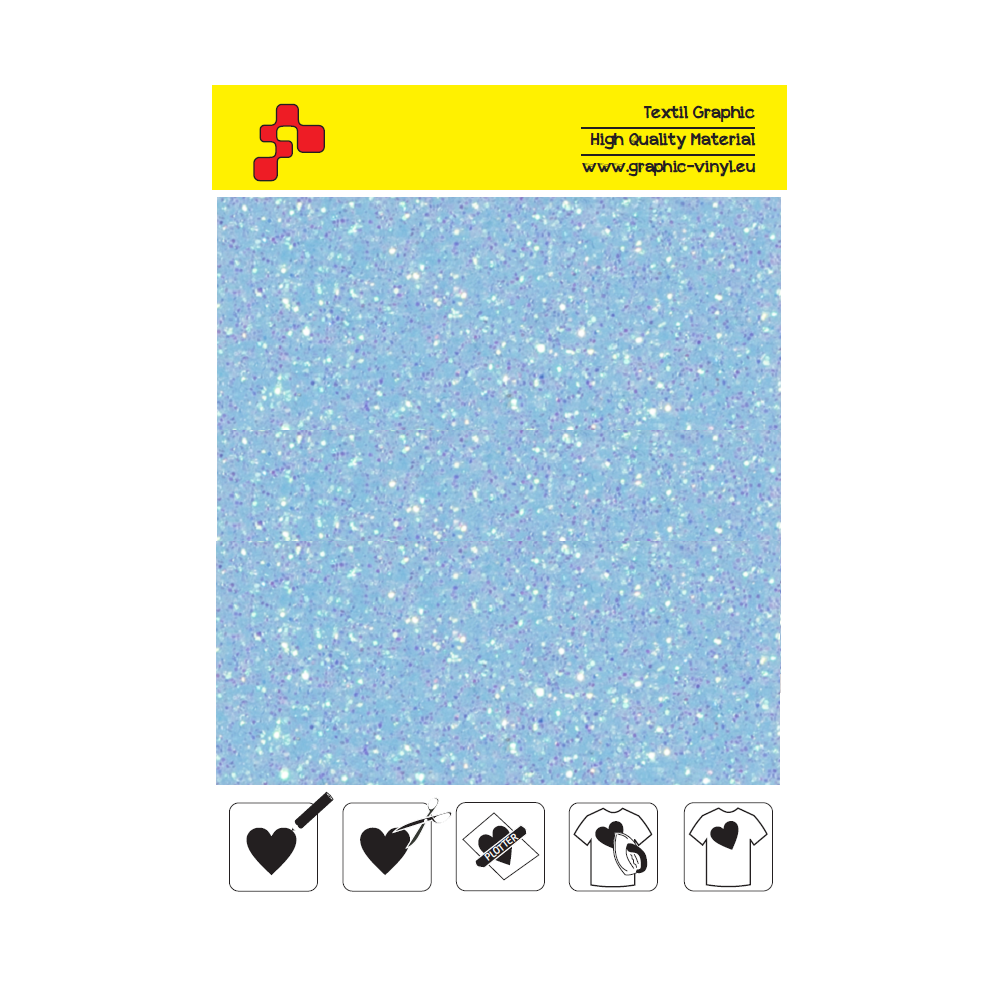 IDDFLUO46A Neon blue Pearl Glitter (Arch) thermal transfer film / iDigit