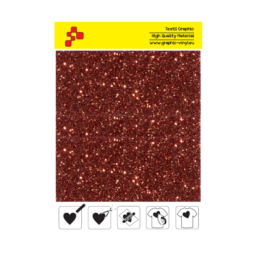 IDD734A Orange Pearl Glitter (Sheet) thermal transfer film / iDigit