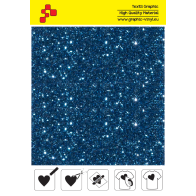 IDD740A Königsblau Pearl Glitter (Blattfolie) Flex Bügelfolie / iDigit