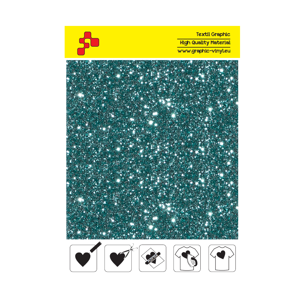 IDD783A Aqumarine Pearl Glitter (Sheet) thermal transfer film / iDigit
