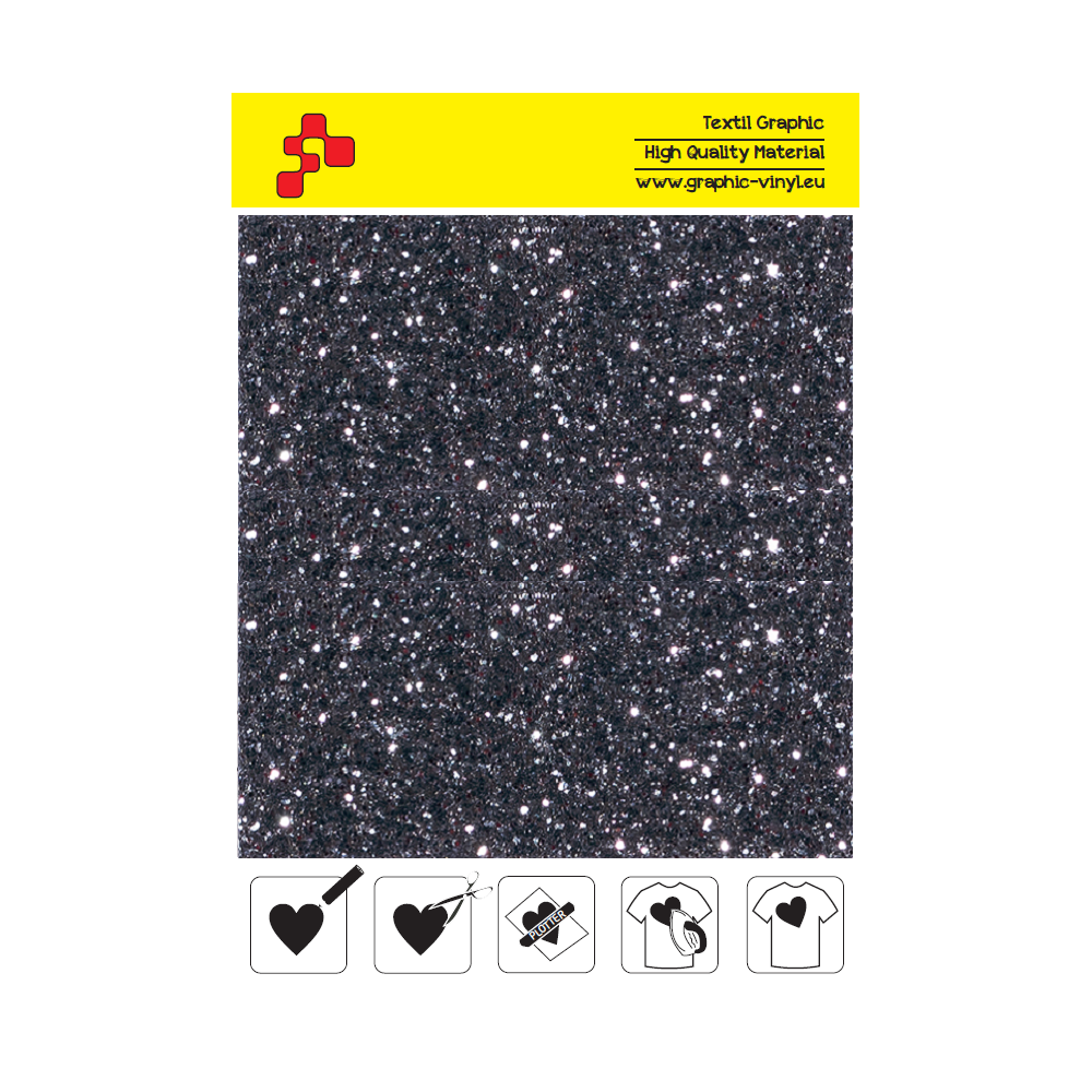 IDD714A Grey Pearl Glitter (Sheet) thermal transfer film / iDigit