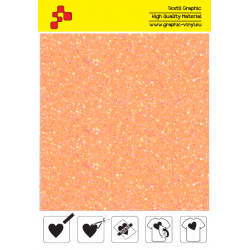 IDDFLUO30A Neon orange Pearl Glitter (Sheet) thermal transfer film / iDigit