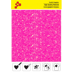 IDDFLUO40A Neon pink Pearl Glitter (Sheet) thermal transfer film / iDigit