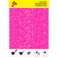 IDDFLUO40A Neonrosa Pearl Glitter (Blattfolie) Flex Bügelfolie / iDigit