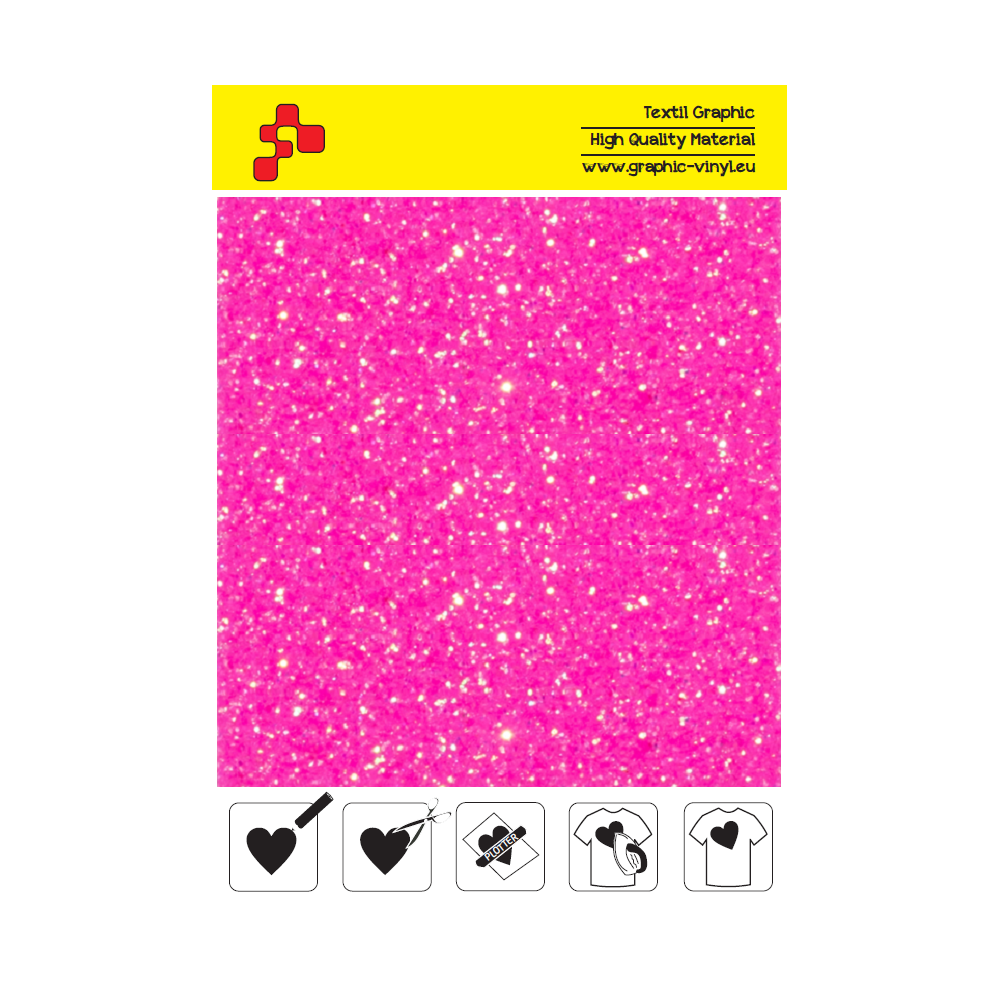 IDDFLUO40A Neon pink Pearl Glitter (Sheet) thermal transfer film / iDigit